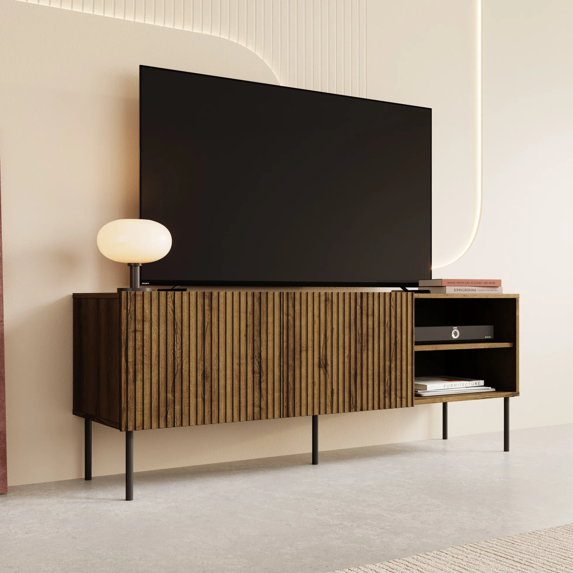 Tartagal - TV-Meubel - Donkerbruin eiken - 150x42x58 cm