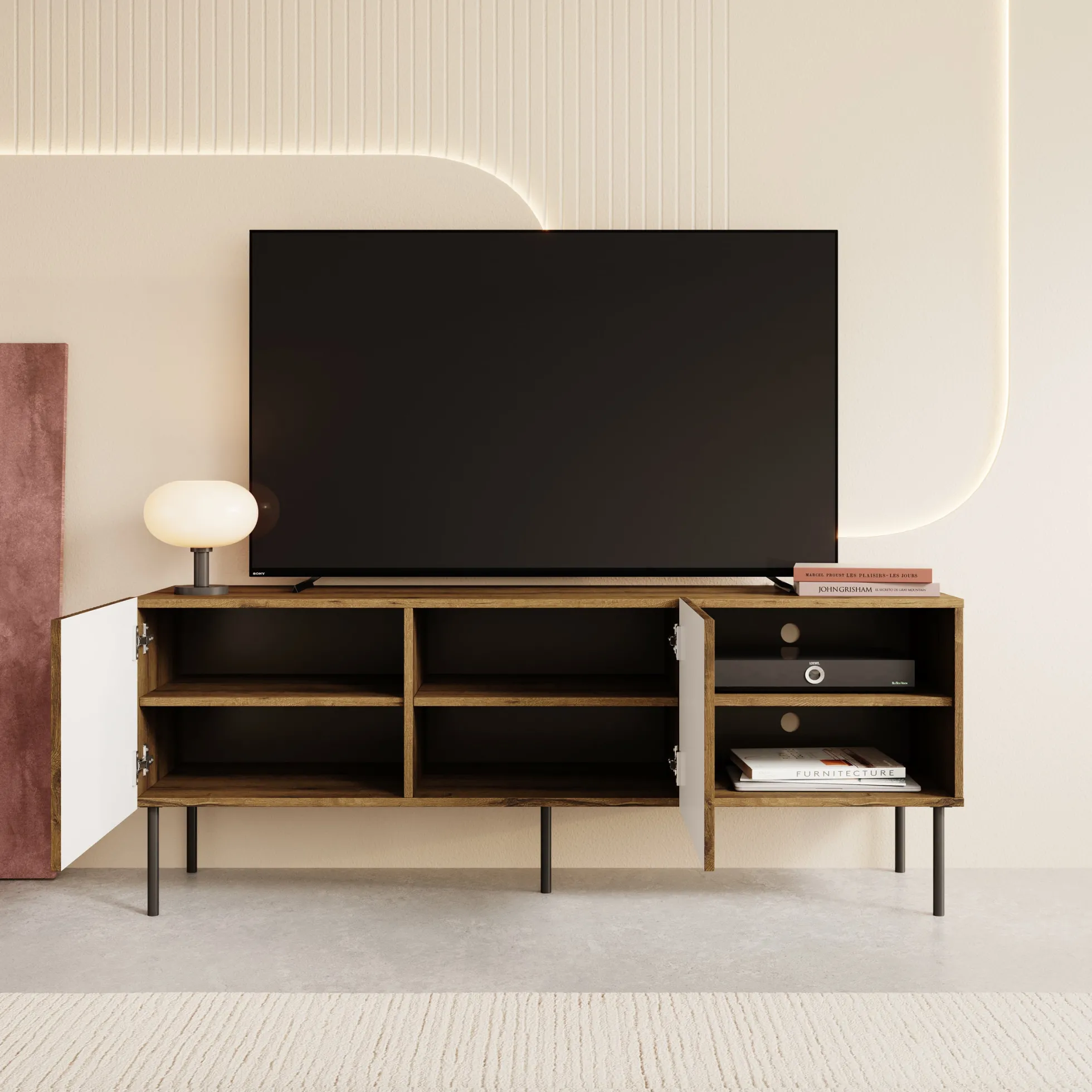 Tartagal - TV-Meubel - Donkerbruin eiken - 150x42x58 cm