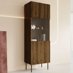 Tartagal - Vitrinekast - Donkerbruin - 60x40x183 cm