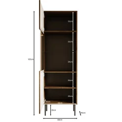 Tartagal - Vitrinekast - Donkerbruin - 60x40x183 cm