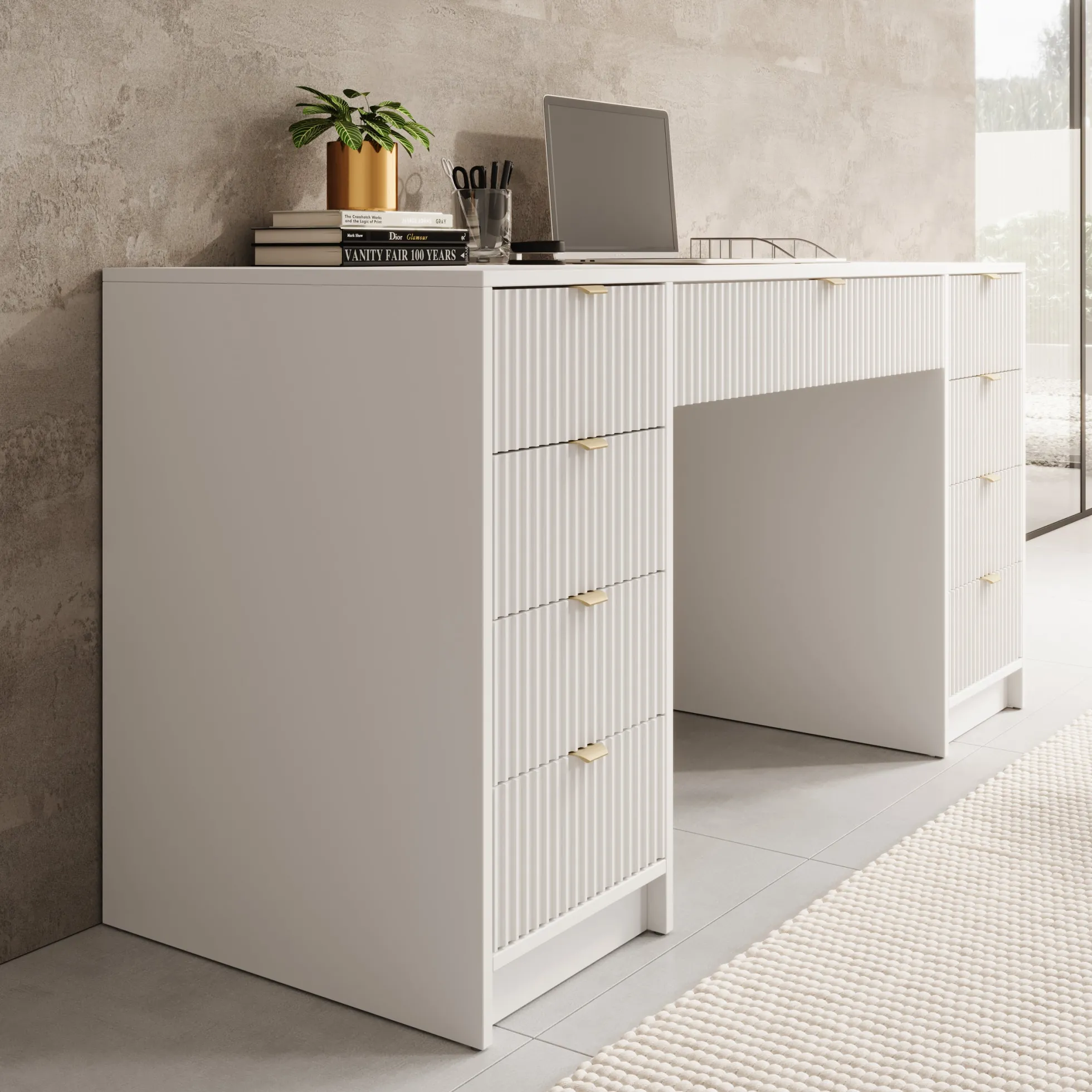 Tavares 2 - Bureau - Wit - 154x55 cm