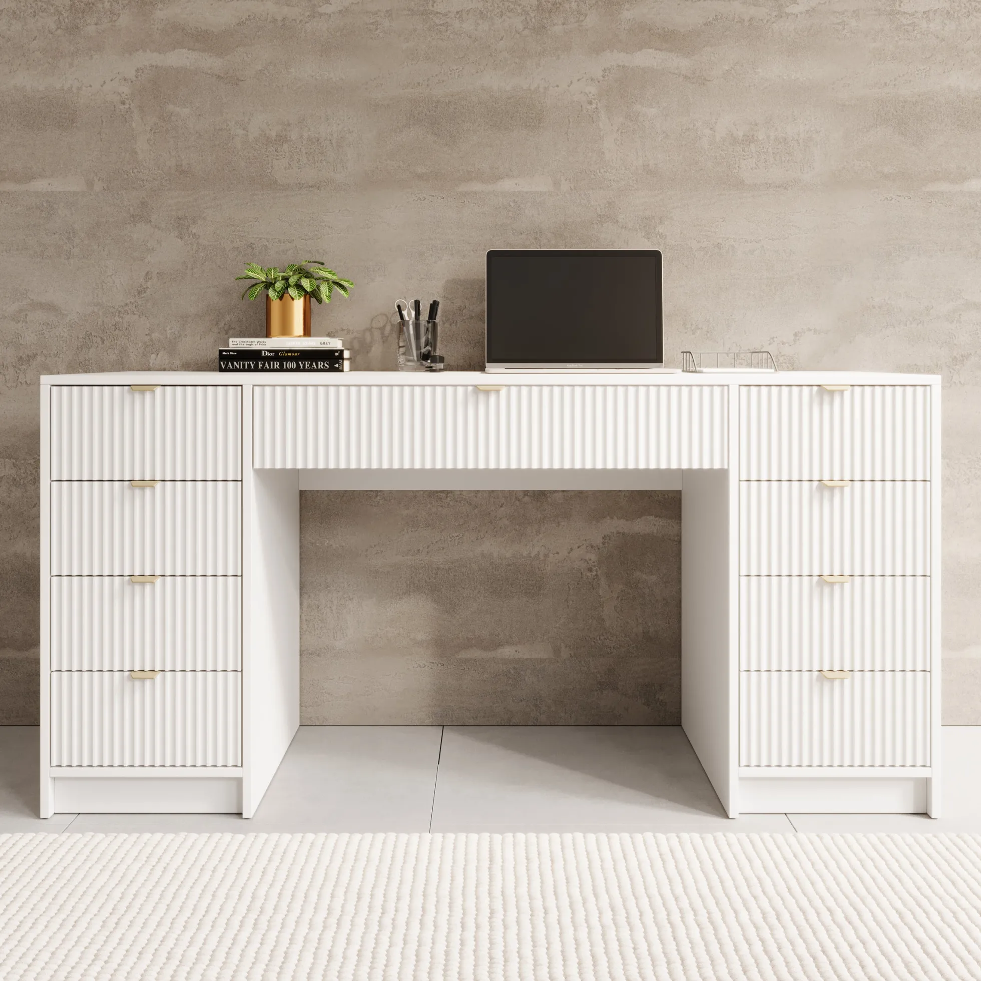 Tavares 2 - Bureau - Wit - 154x55 cm