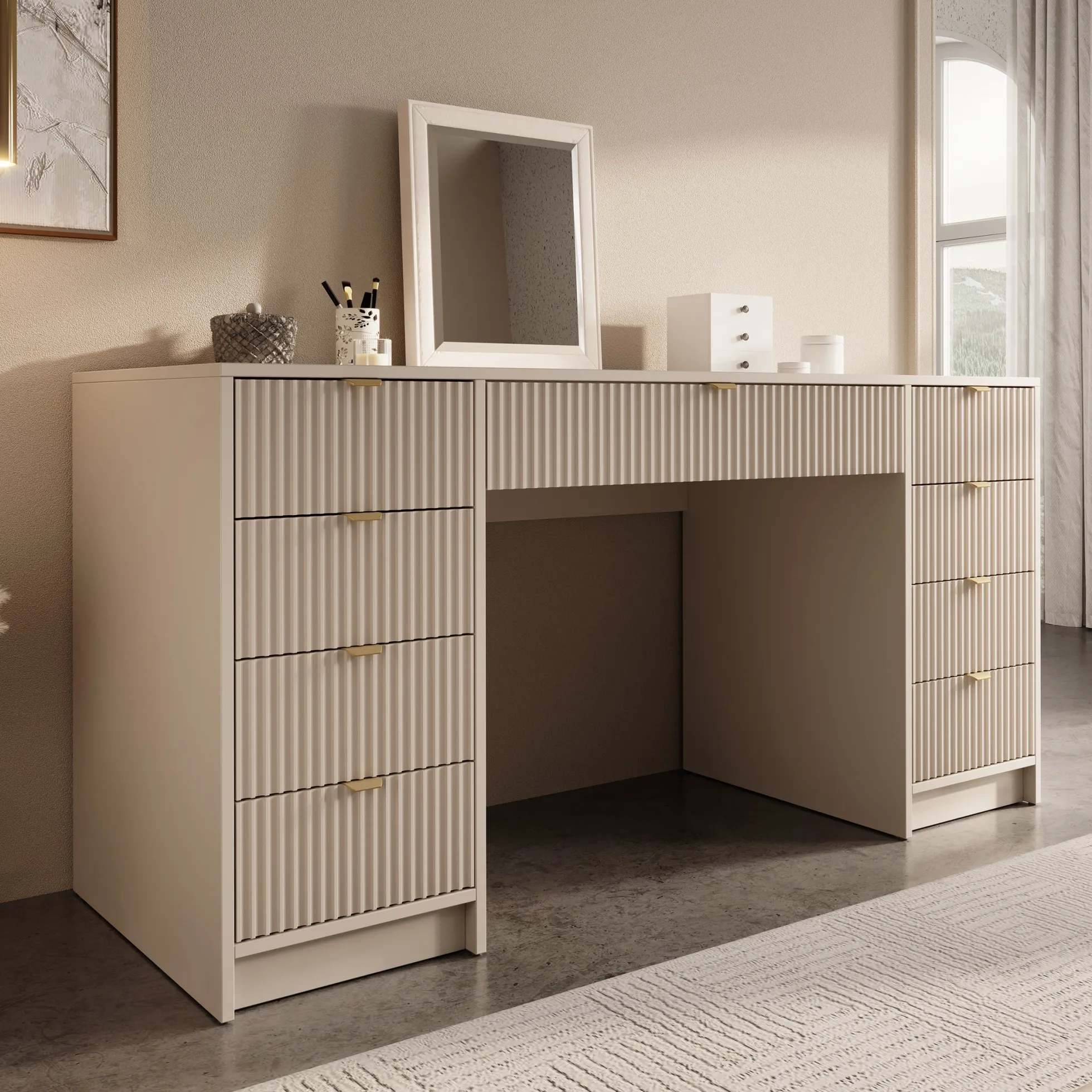 Tavares 2 - Kaptafel - Beige - 154x55 cm
