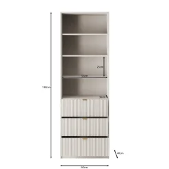 Tavares - Boekenkast - Wit - 60x40x180 cm
