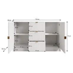 Tavares - Dressoir - Zwart - 118x40x75 cm
