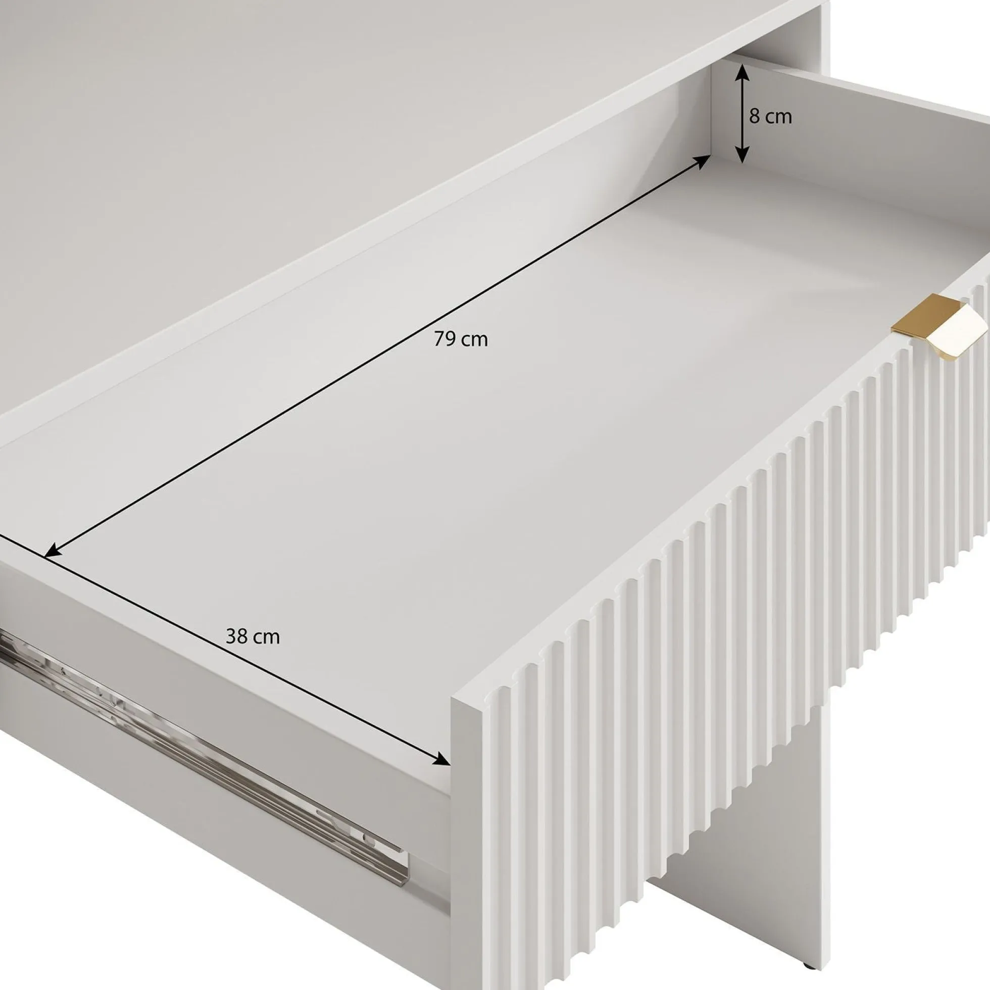 Tavares - Kaptafel - Wit - 120x55x76 cm
