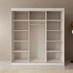 Tavares - Kledingkast 3 schuifdeuren - Wit - 200x60x216 cm