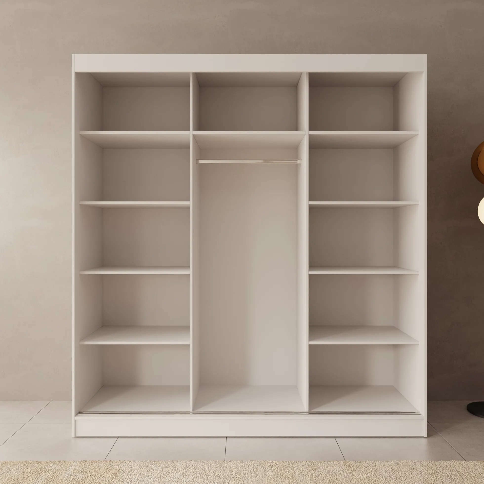 Tavares - Kledingkast 3 schuifdeuren - Wit - 200x60x216 cm