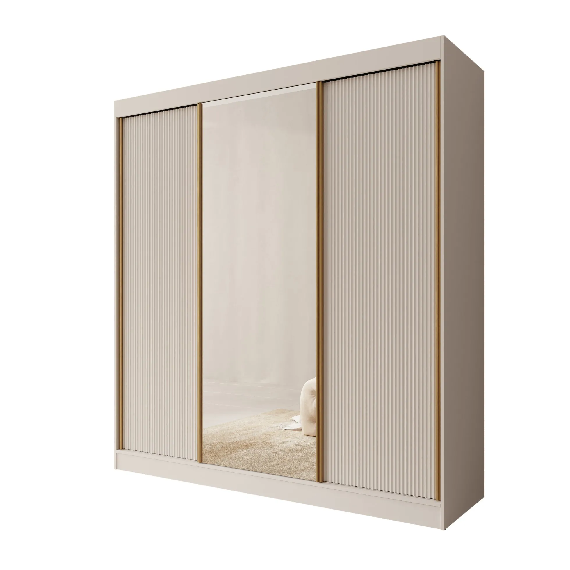 Tavares - Kledingkast 3 schuifdeuren - Wit - 200x60x216 cm