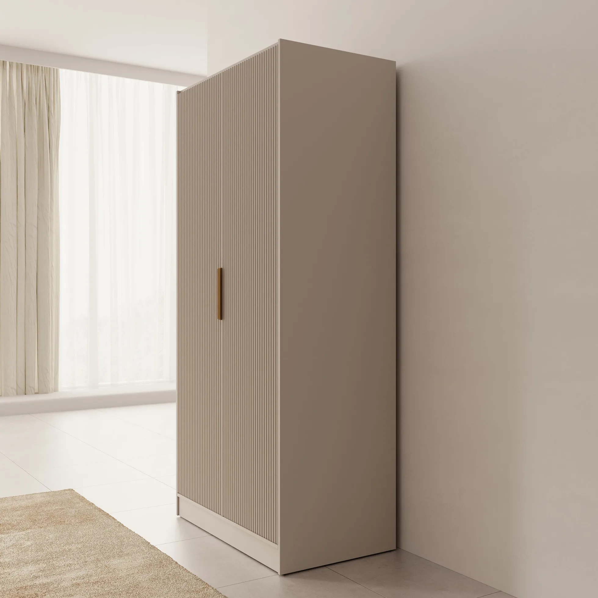 Tavares - Kledingkast met 2 deuren - Beige - 102x60x216 cm