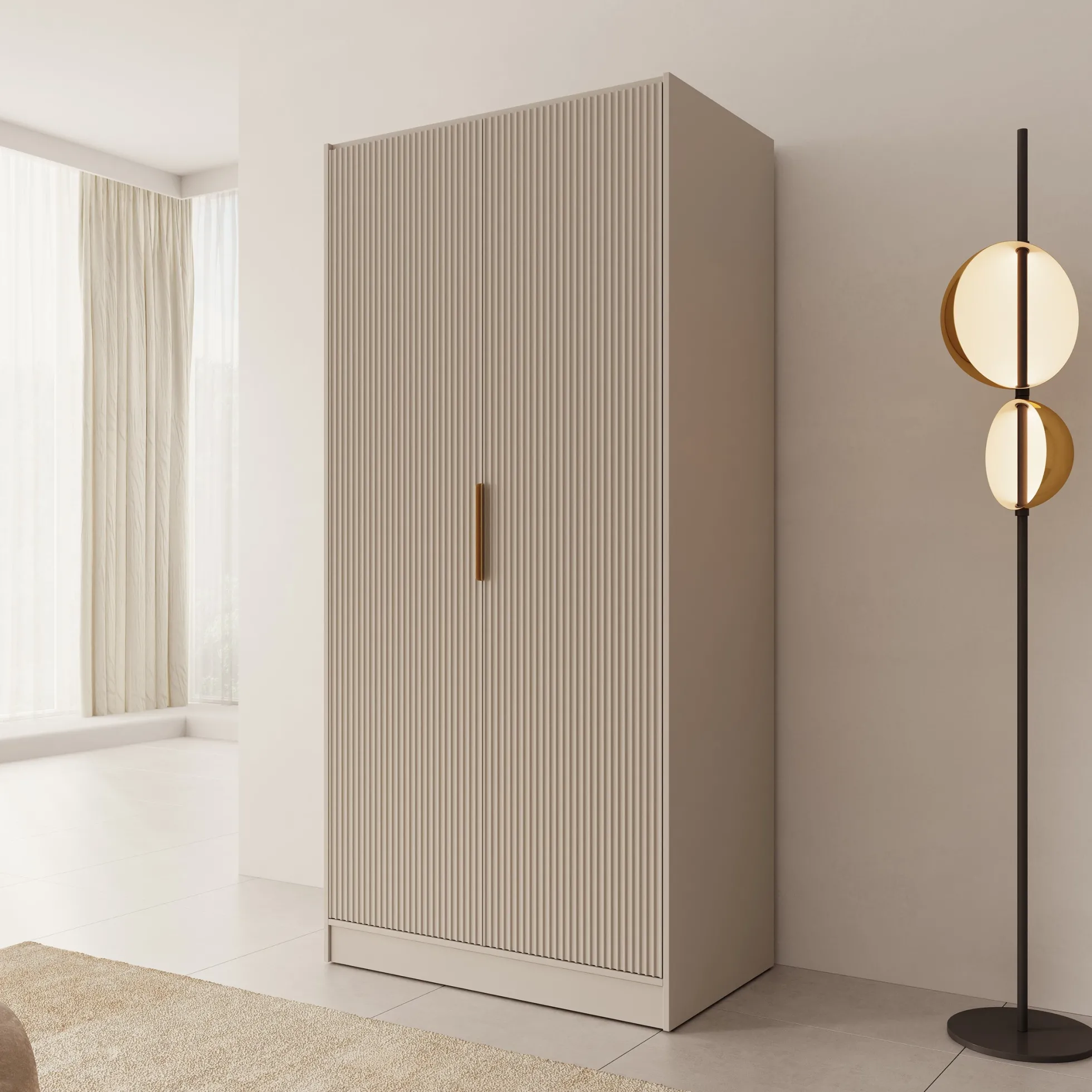 Tavares - Kledingkast met 2 deuren - Beige - 102x60x216 cm