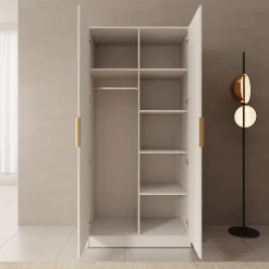 Tavares - Kledingkast met 2 deuren - Wit - 102x60x216 cm
