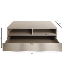 Tavares - Salontafel met lade - Beige - 100x50x40 cm
