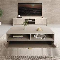 Tavares - Salontafel met lade - Beige - 100x50x40 cm