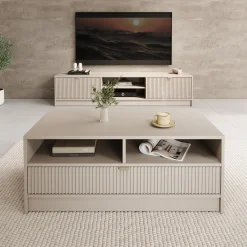 Tavares - Salontafel met lade - Beige - 100x50x40 cm
