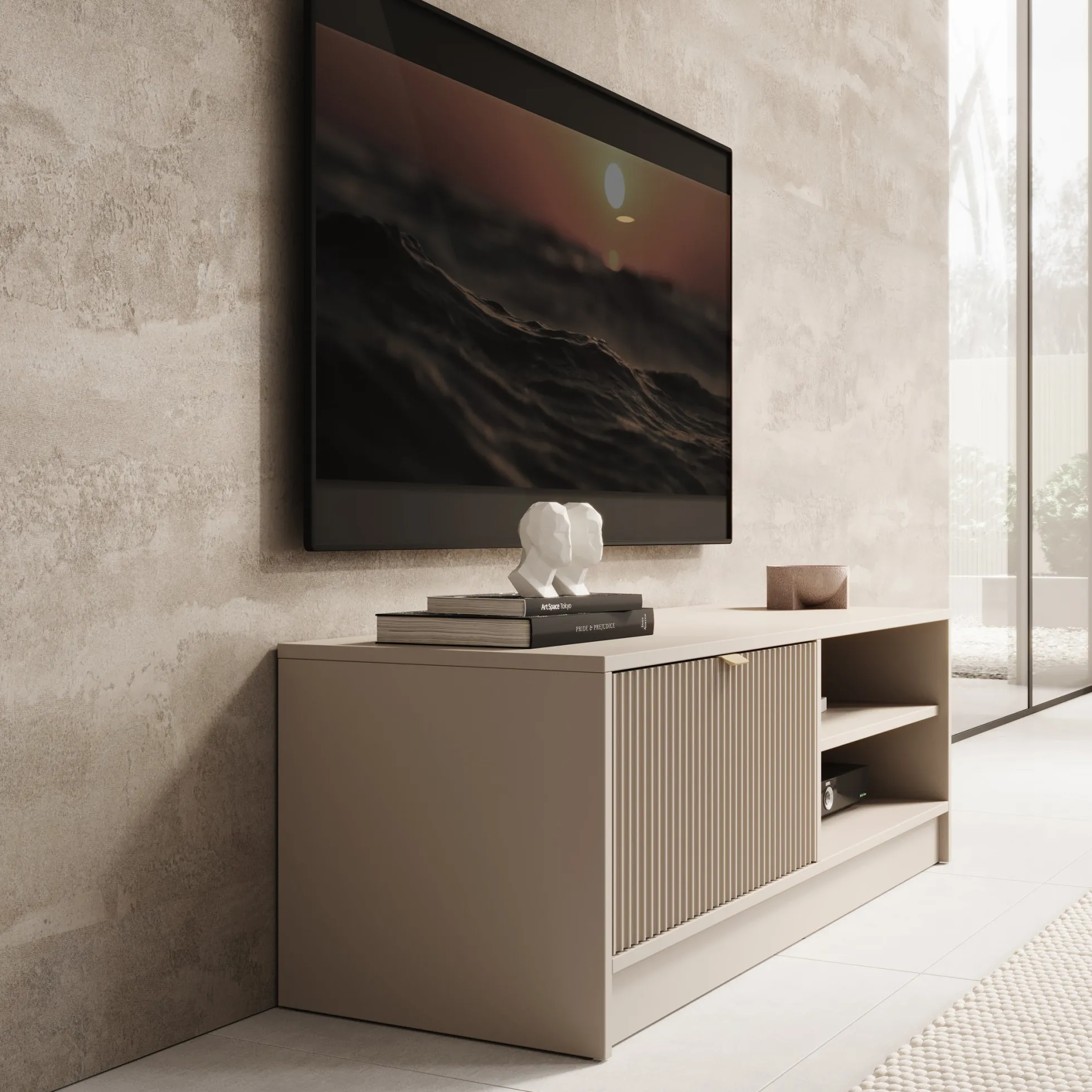 Tavares - TV-Meubel - Beige - 120x40x40 cm