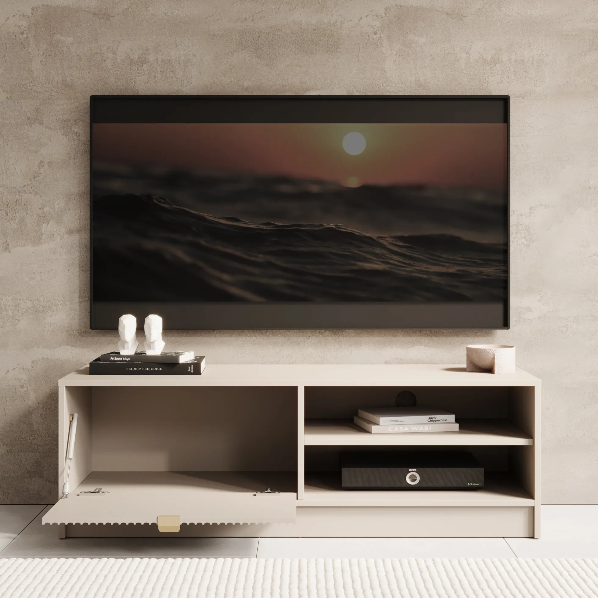 Tavares - TV-Meubel - Beige - 120x40x40 cm
