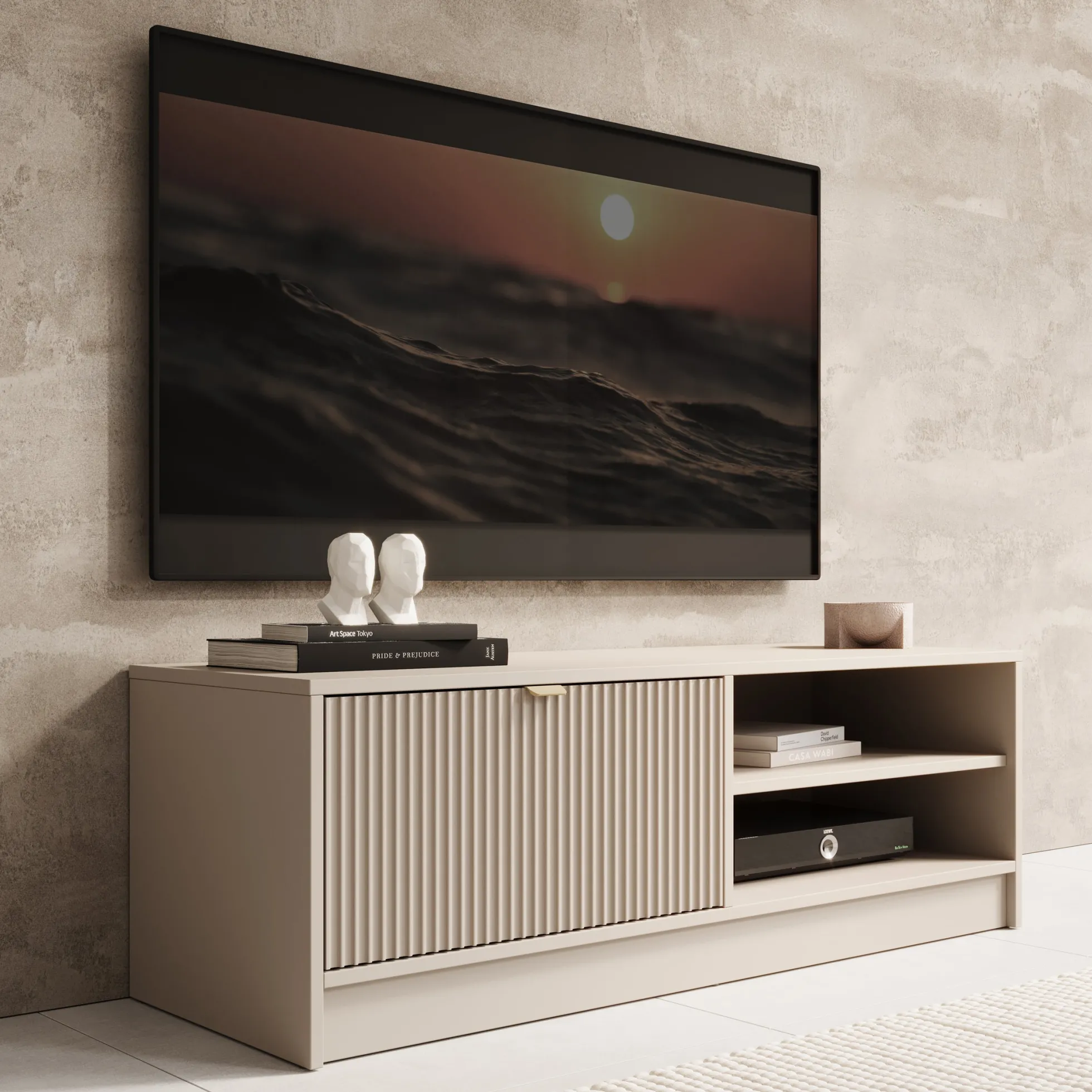 Tavares - TV-Meubel - Beige - 120x40x40 cm