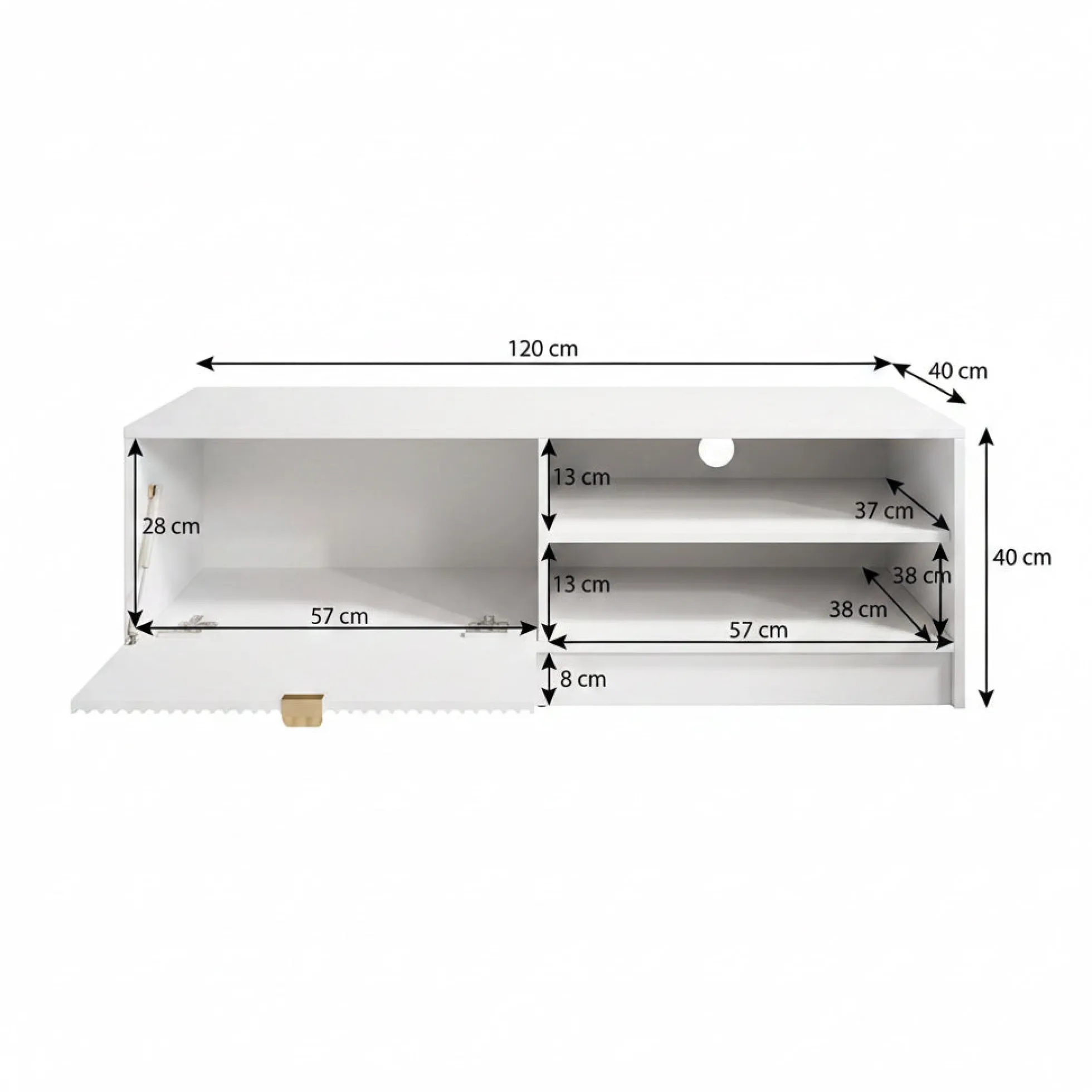 Tavares - TV-Meubel - Zwart - 120 cm