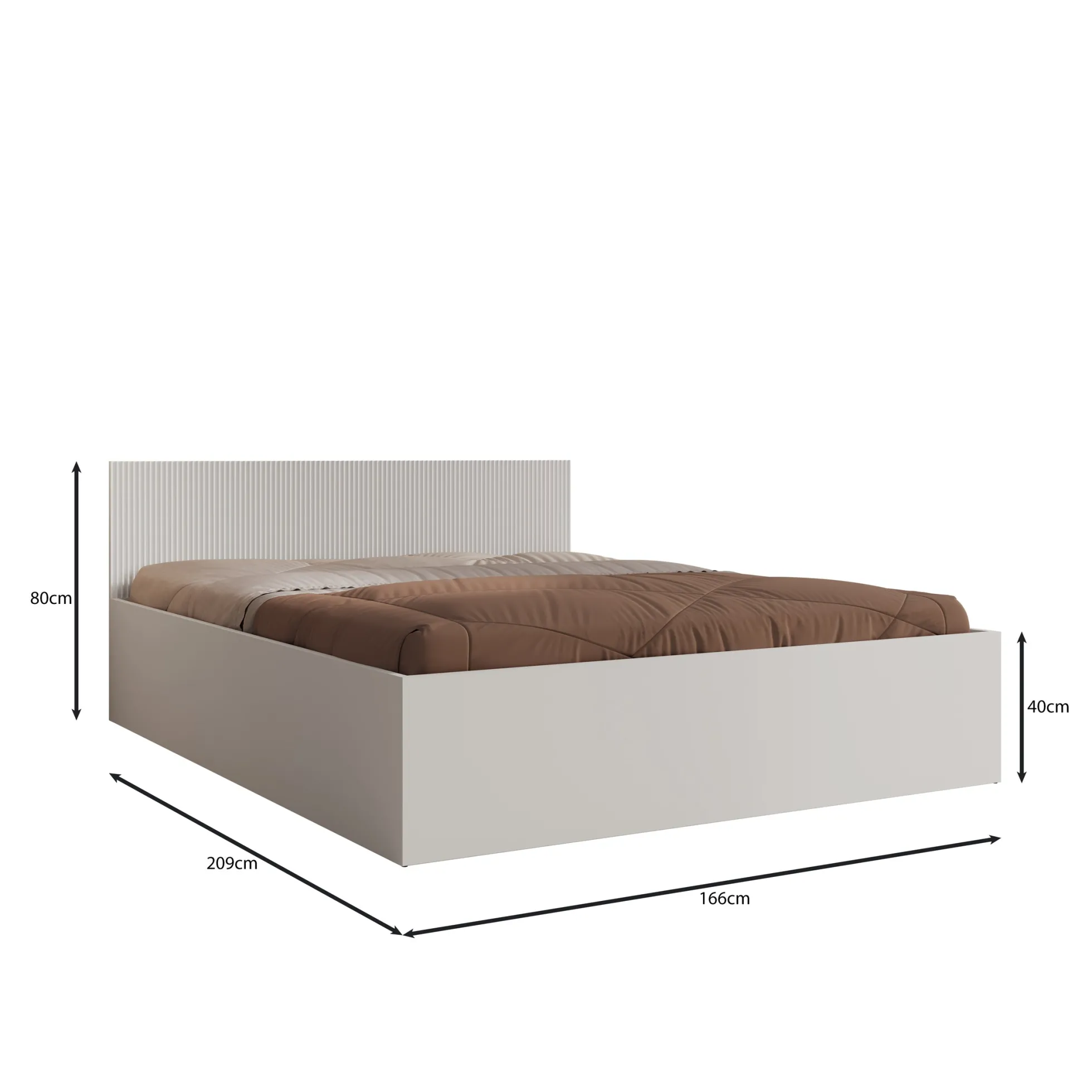 Tavares - Tweepersoonsbed met opbergruimte - Wit - 160x200 cm