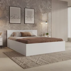 Tavares - Tweepersoonsbed met opbergruimte - Wit - 160x200 cm