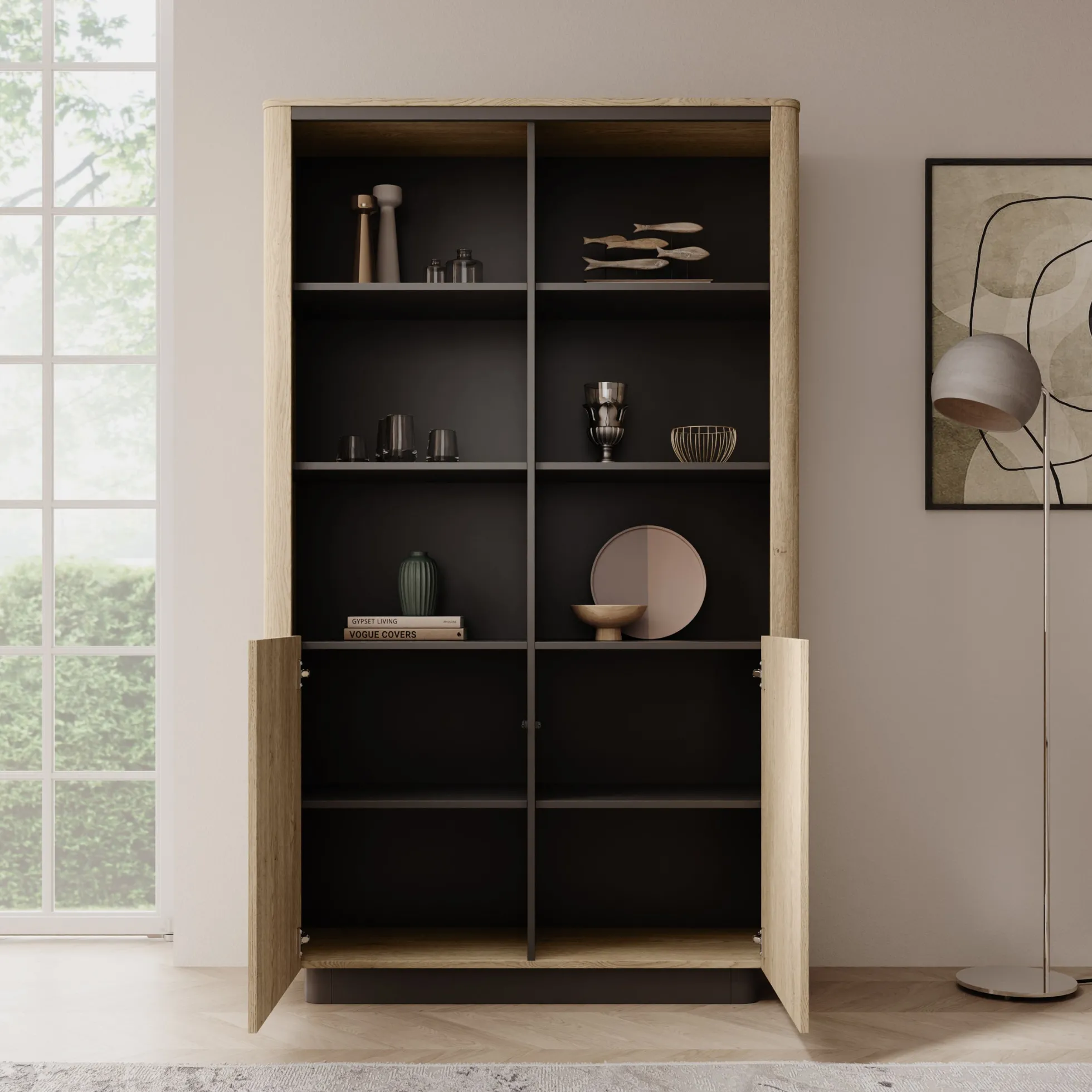 Taywan - Boekenkast - Eiken - 113x38x190 cm