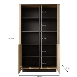 Taywan - Boekenkast - Eiken - 113x38x190 cm