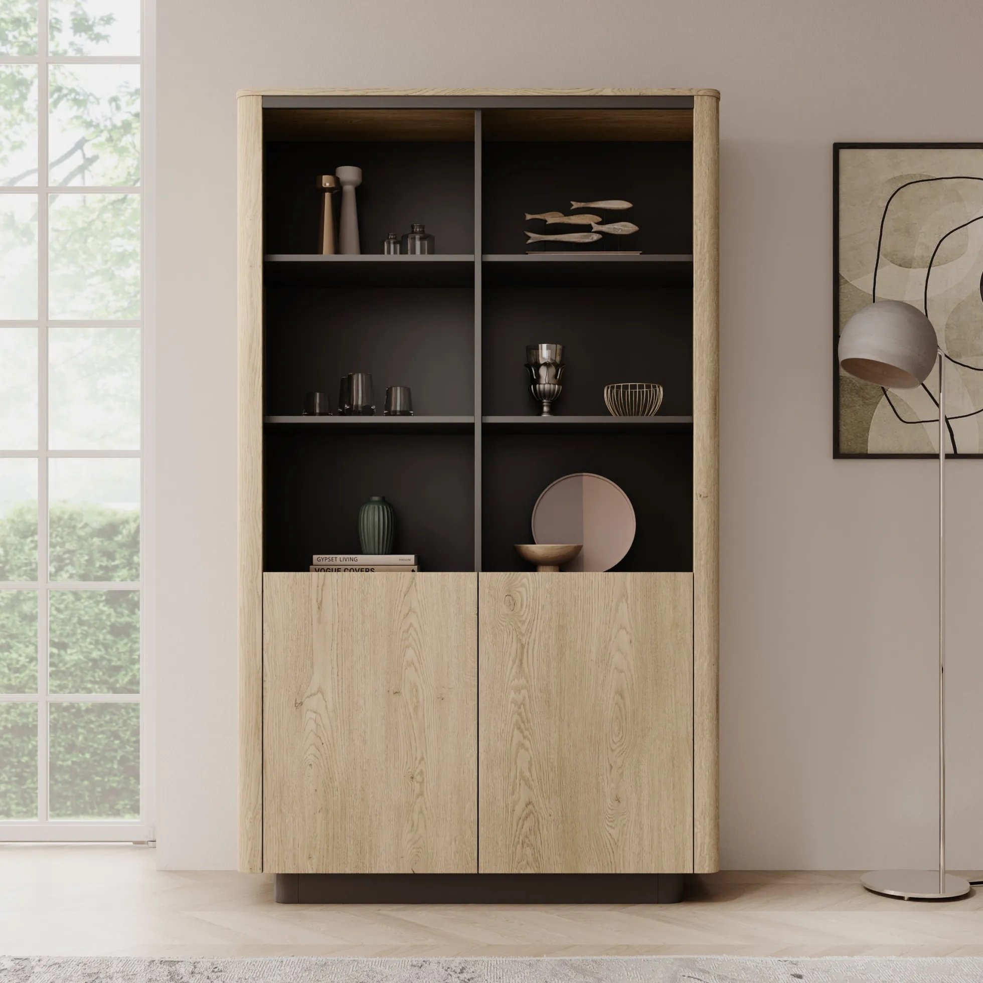 Taywan - Boekenkast - Eiken - 113x38x190 cm
