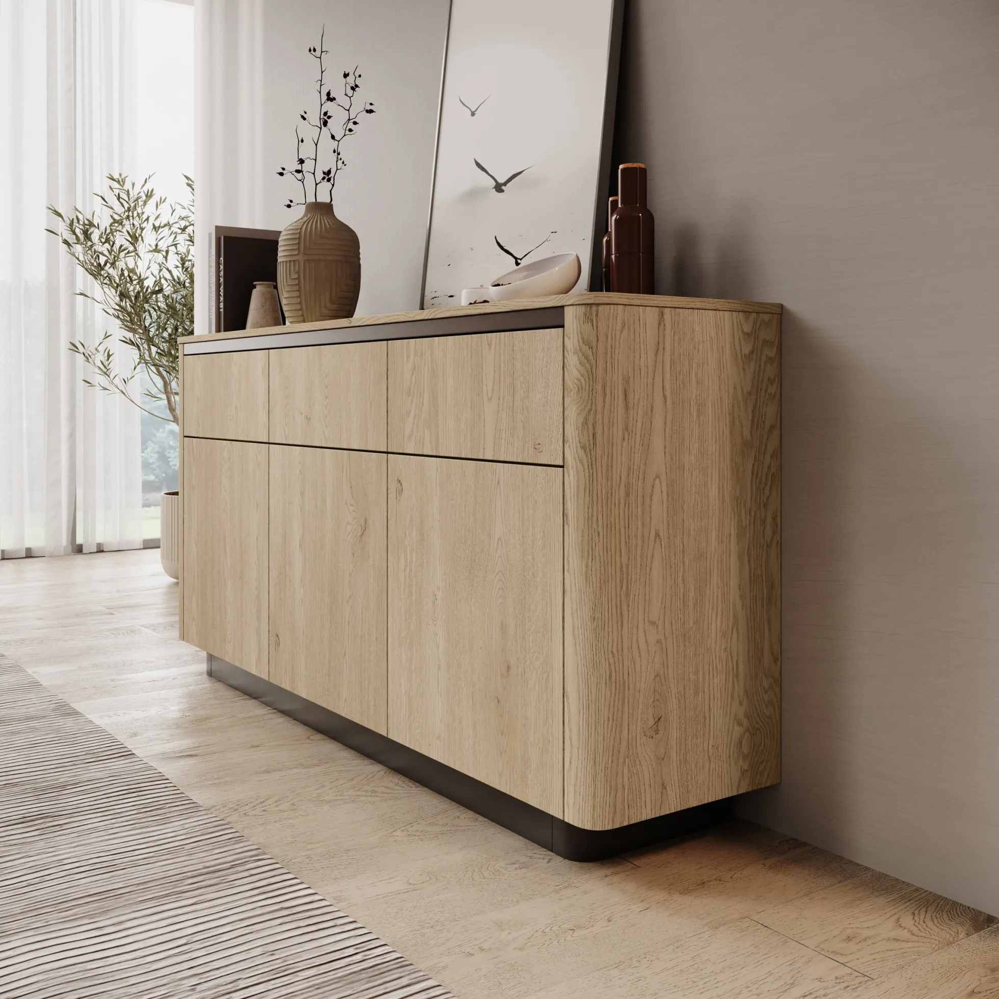 Taywan - Dressoir - Eiken - 163x38x83 cm