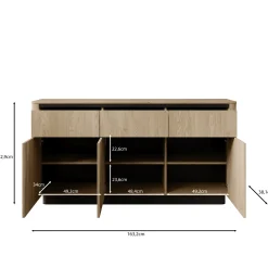 Taywan - Dressoir - Eiken - 163x38x83 cm