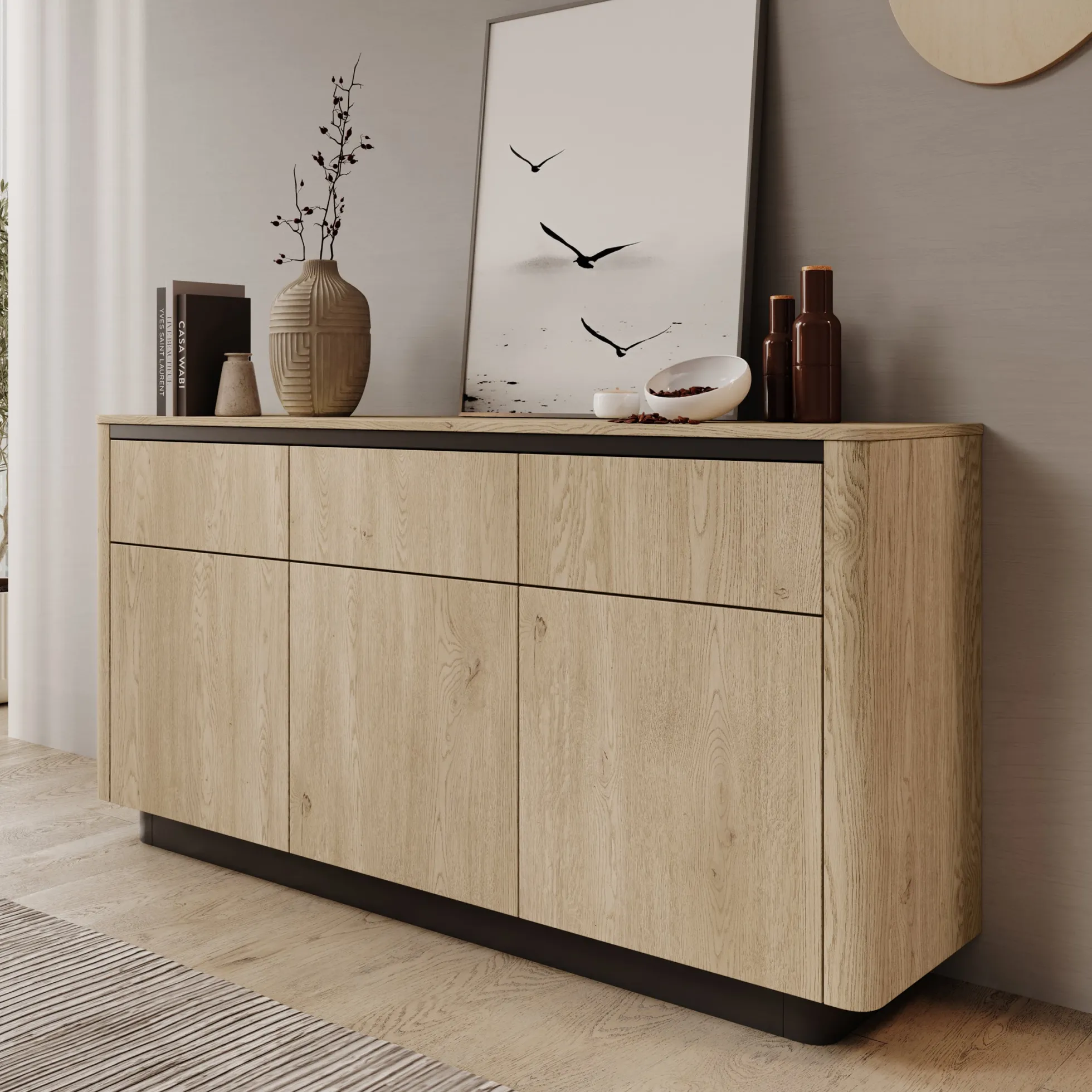 Taywan - Dressoir - Eiken - 163x38x83 cm