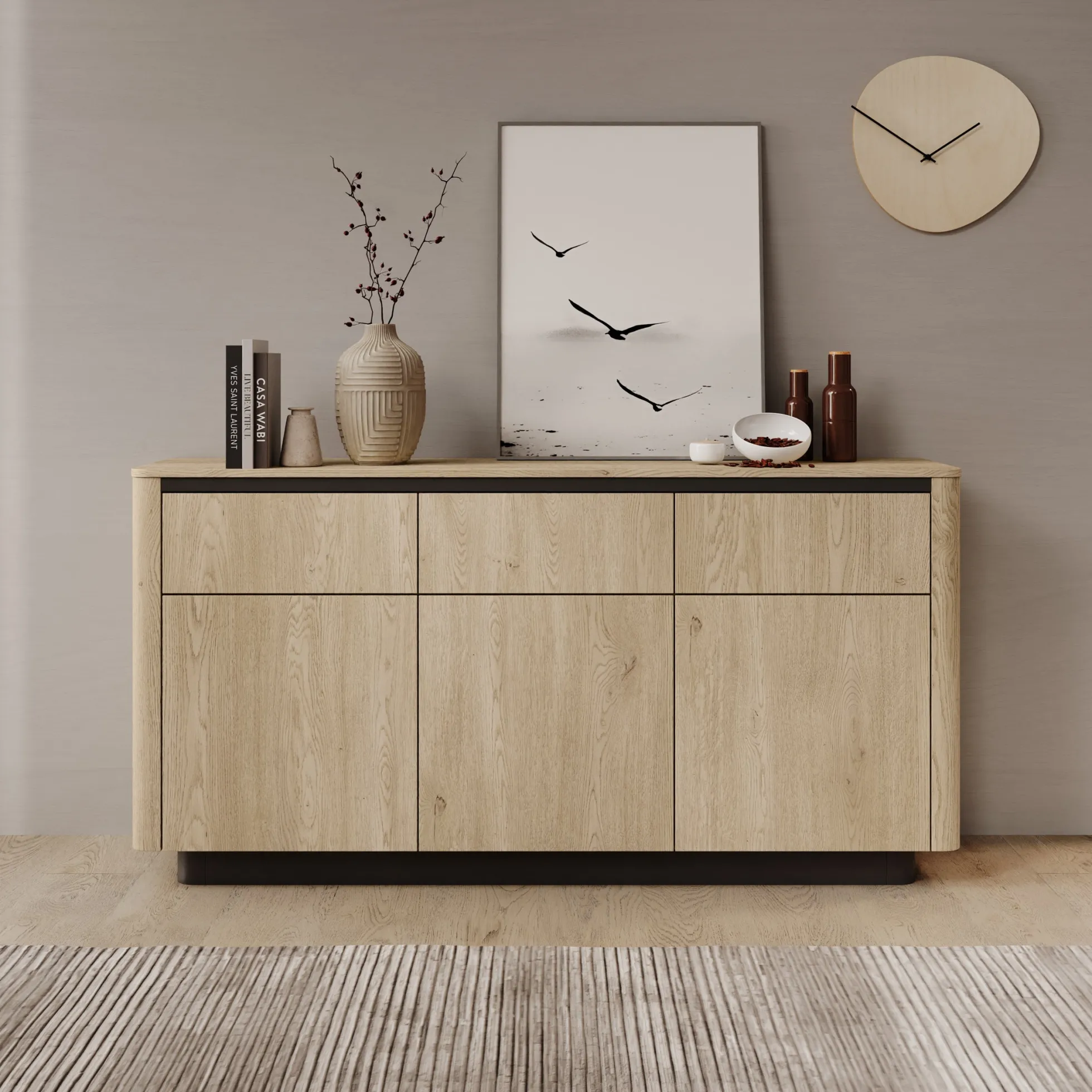Taywan - Dressoir - Eiken - 163x38x83 cm