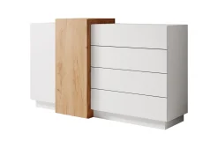 Three - Dressoir - Wit/eiken - 160x46x93 cm