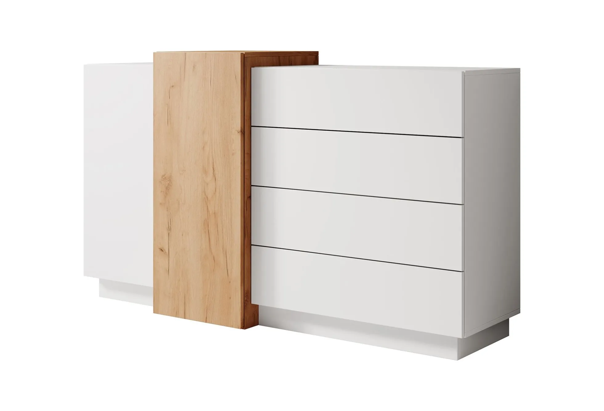 Three - Dressoir - Wit/eiken - 160x46x93 cm