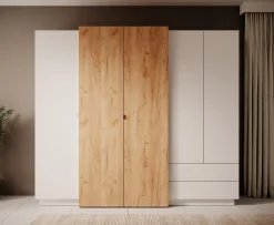 Three - Kledingkast 4-deurs - Eiken - 230x52x202 cm