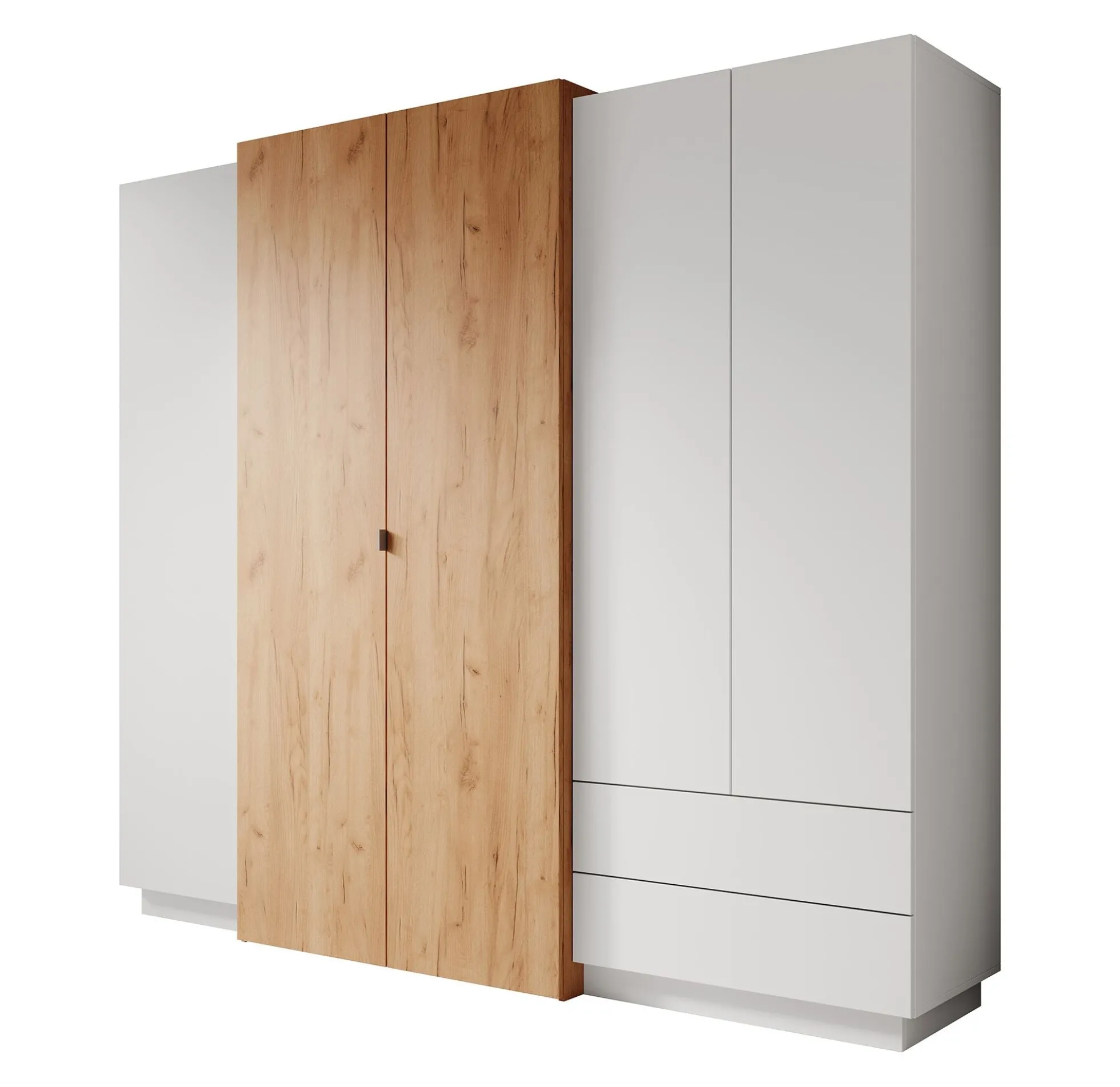 Three - Kledingkast 4-deurs - Eiken - 230x52x202 cm