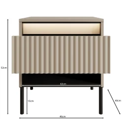 Timoteo 2 - Nachtkastje - Beige - 46x40x52 cm