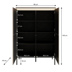 Timoteo - Dressoir - Beige - 98x40x140 cm