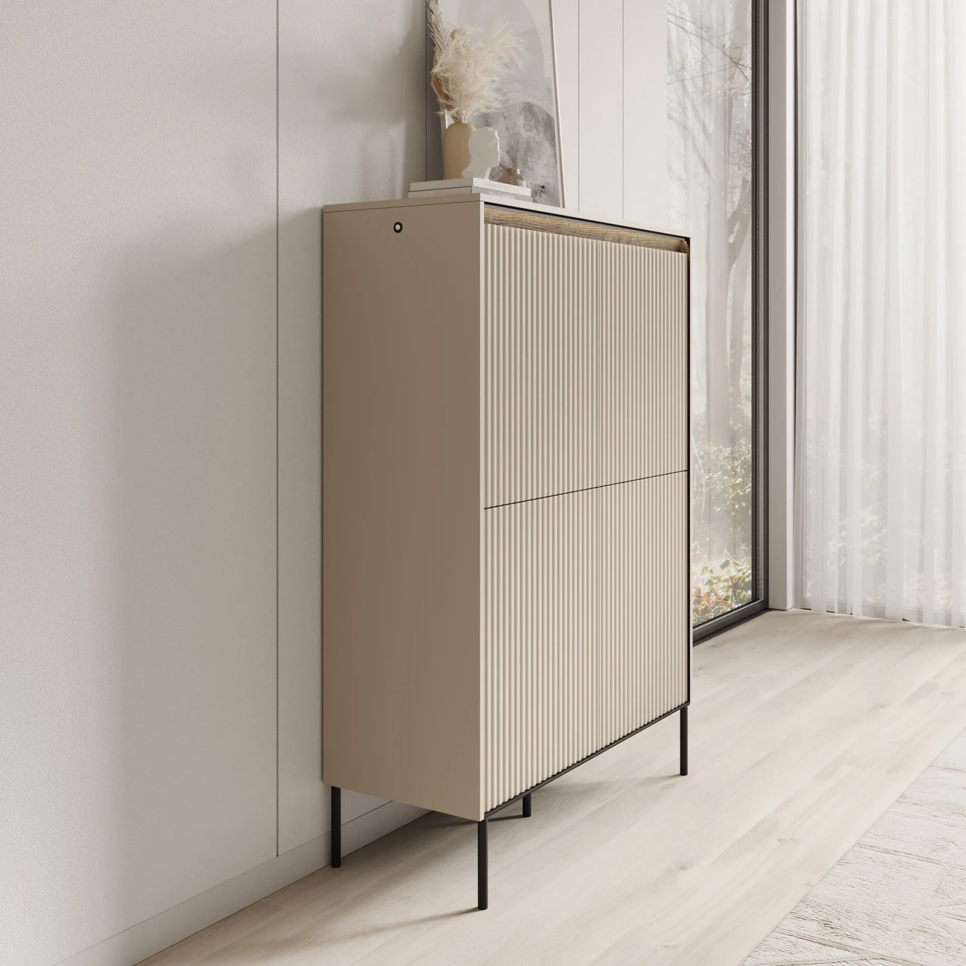 Timoteo - Dressoir - Beige - 98x40x140 cm