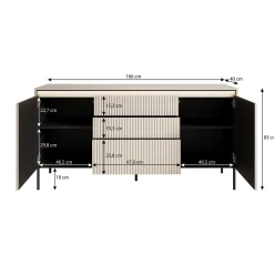 Timoteo - Dressoir - Beige - 166x40x83 cm