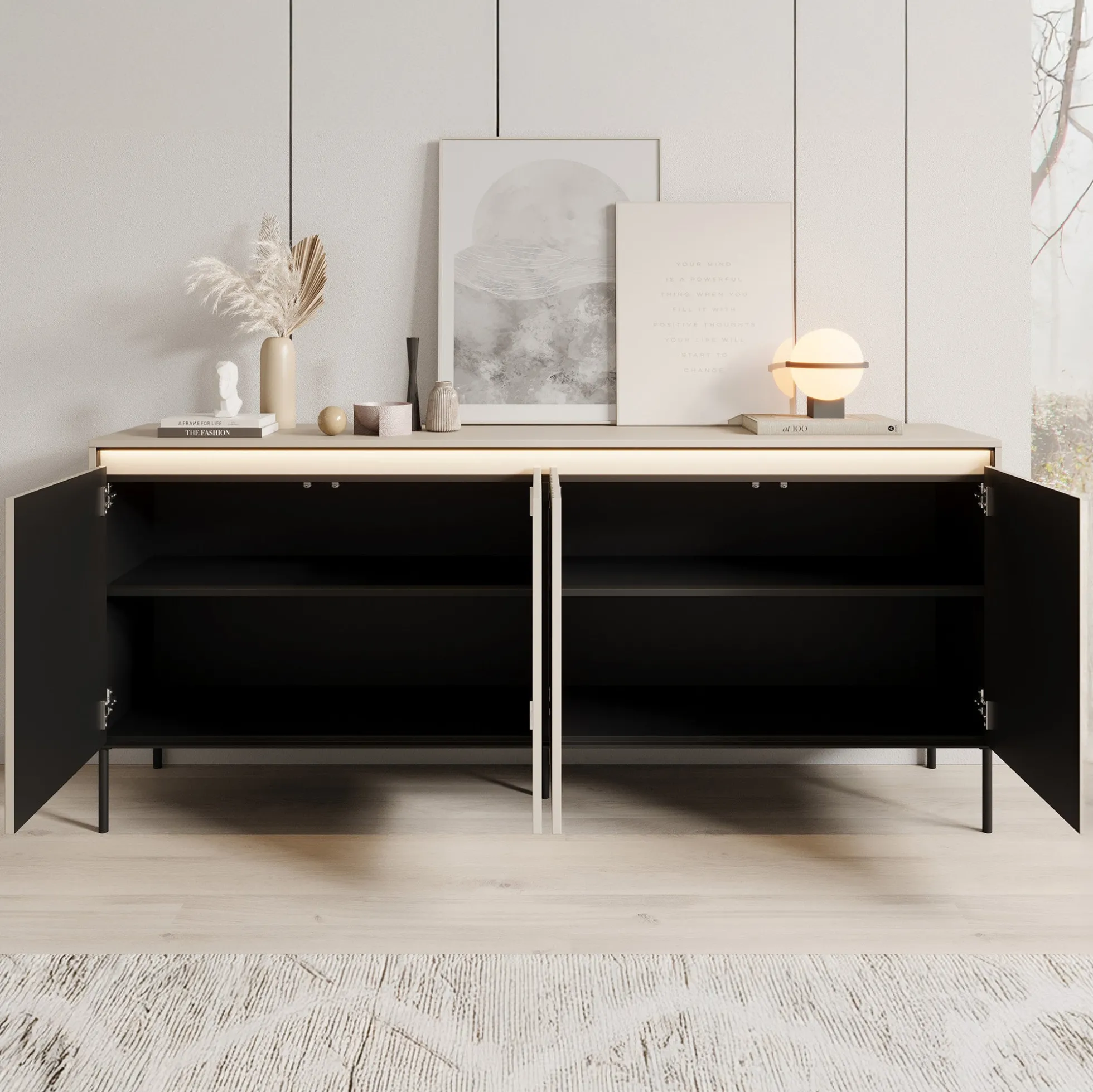 Timoteo - Dressoir - Beige - 193x40x83 cm