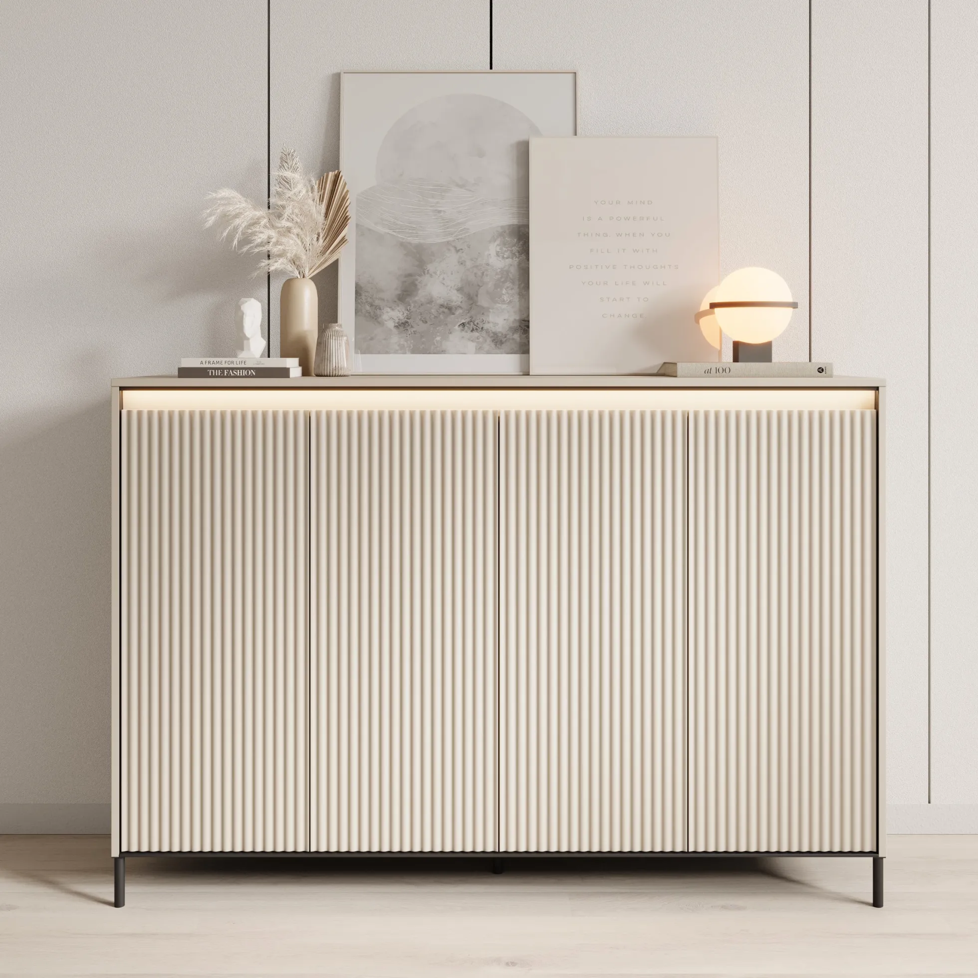 Timoteo - Dressoir - Beige - 152x40x105 cm