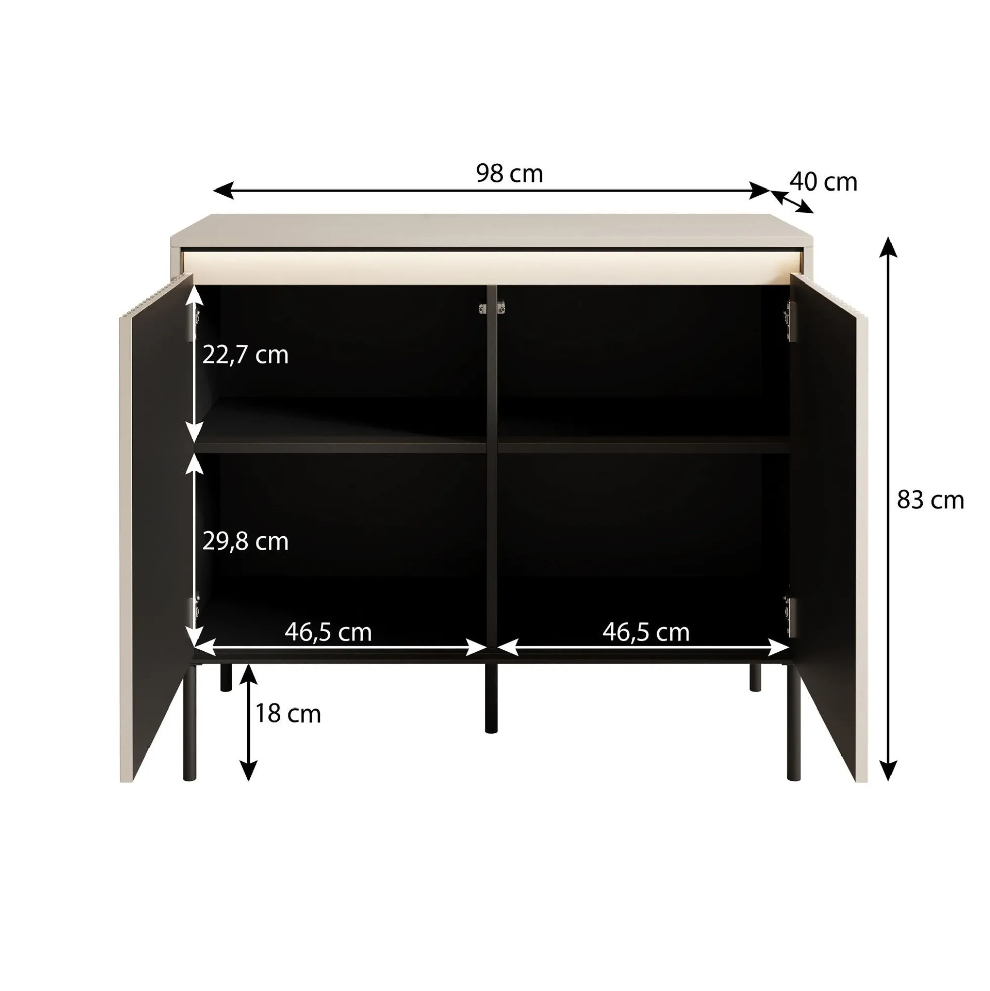 Timoteo - Dressoir - Eiken - 98x40x83 cm