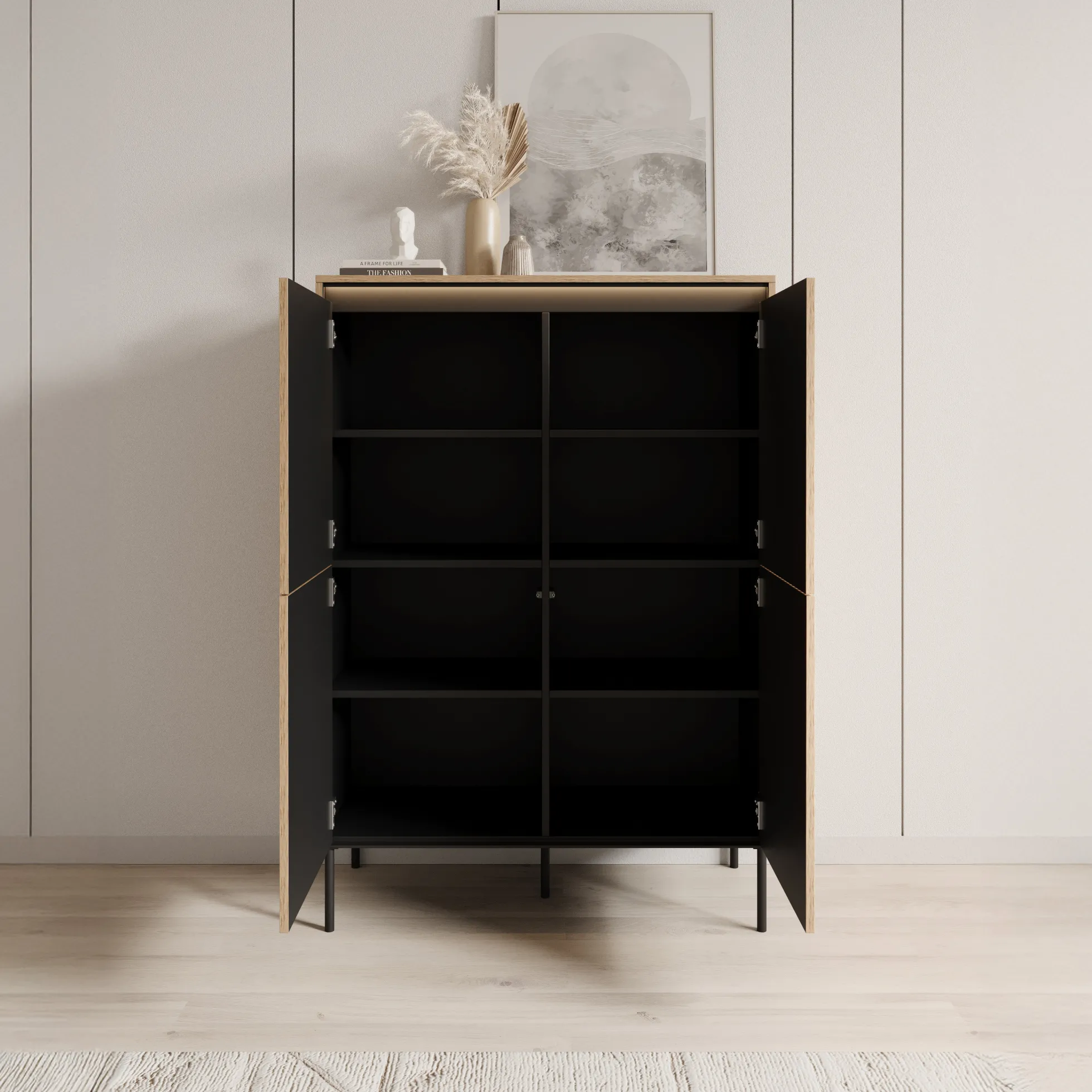 Timoteo - Dressoir - Eiken - 98x40x140 cm