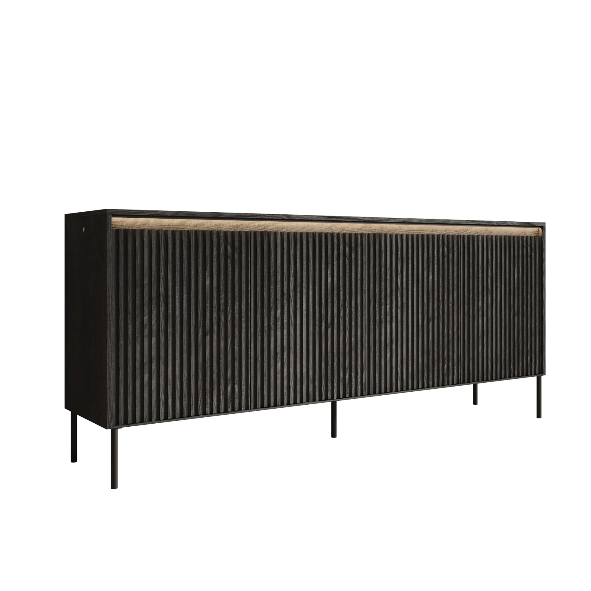 Timoteo - Dressoir - Zwart - 193x40x83 cm