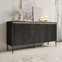 Timoteo - Dressoir - Zwart - 166x40x83 cm