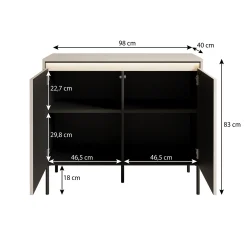 Timoteo - Dressoir - Zwart - 98x40x83 cm