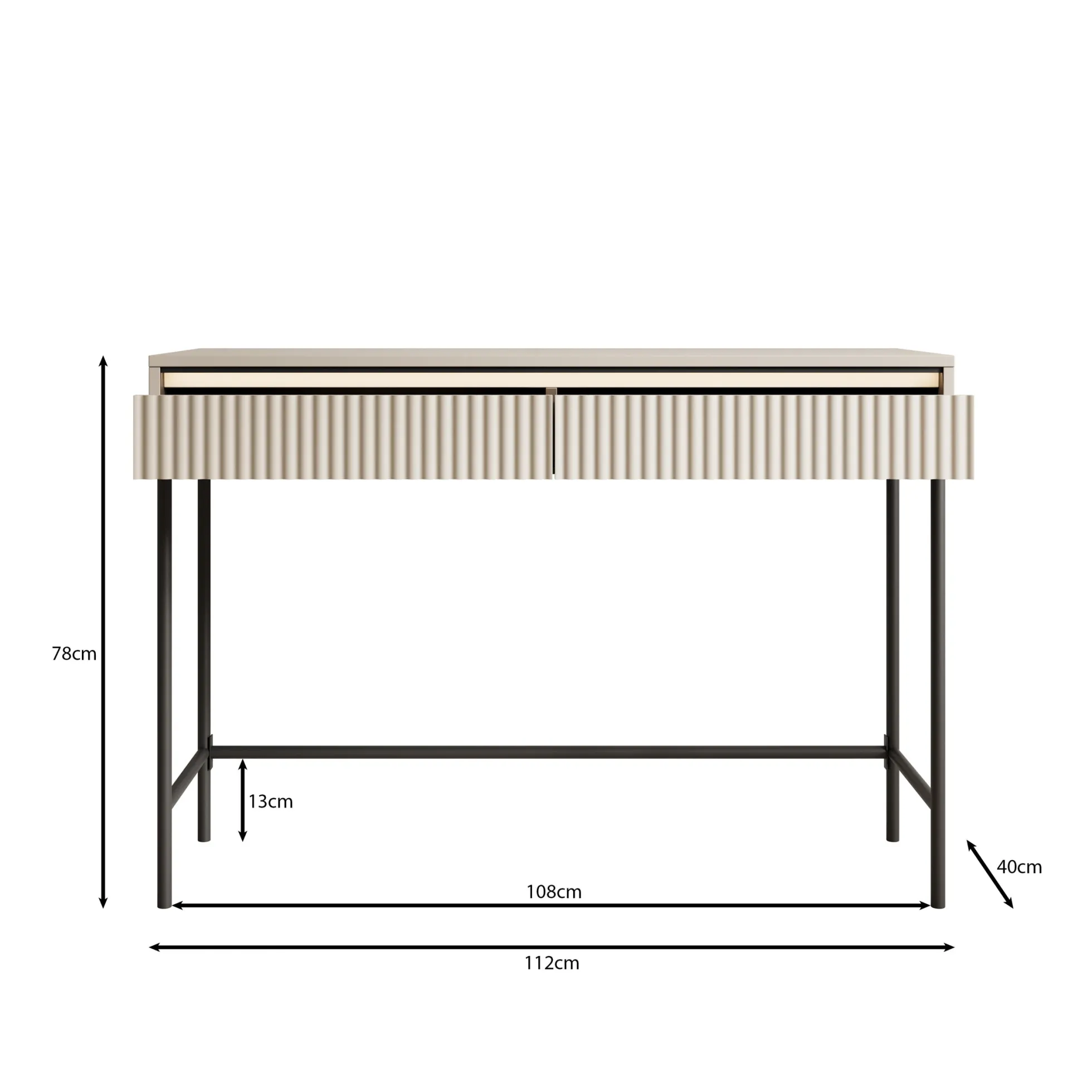 Timoteo - Kaptafel - Beige - 112x40x78 cm