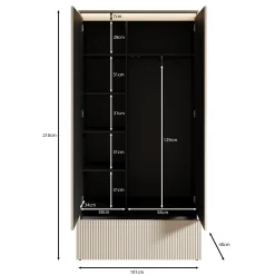 Timoteo - Kledingkast met 2 deuren - Beige - 101x40x210 cm
