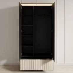 Timoteo - Kledingkast met 2 deuren - Beige - 101x40x210 cm